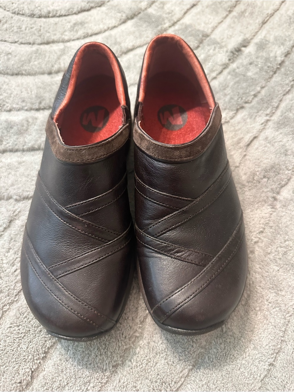 Merrell Brown Leather Slip-On Loafers
